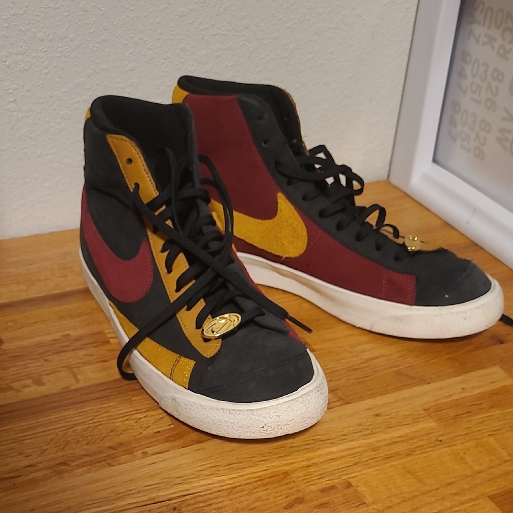 Nike Men’s High-Top Athletic Shoes in Black, Maroon, Gold